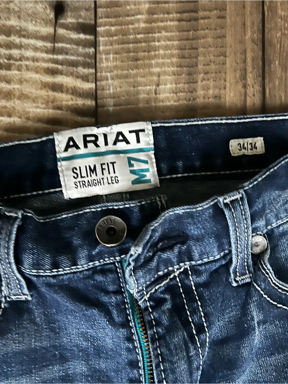 Ariat Men's Straight Relaxed Fit Dark Blue Denim Jeans